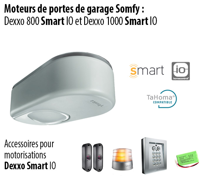 Motorisations de portes de garage Dexxo Smart IO Somfy